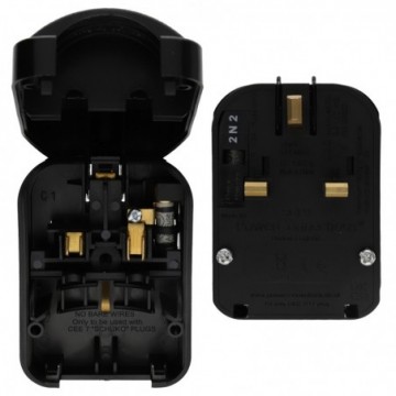 Schuko Euro Plug Socket to 3 Pin UK Plug Adapter [Earthed] 10A FUSE