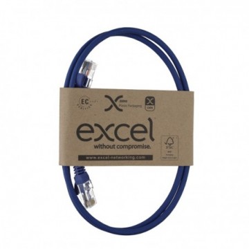 Excel Cat6 Patch Lead U/UTP Unshielded LSOH Blade Booted 1m Blue