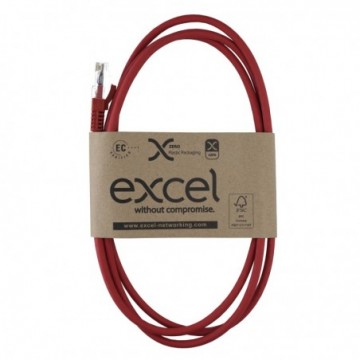 Excel Cat6 Patch Lead U/UTP Unshielded LSOH Blade Booted 1.5m Red