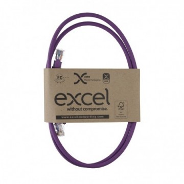 Excel Cat6 Patch Lead U/UTP Unshielded LSOH Blade Booted 1m Violet