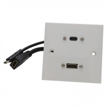 Ready Made Faceplate USB 4.0 Type C and 8K 60Hz HDMI 2.1 with Tails