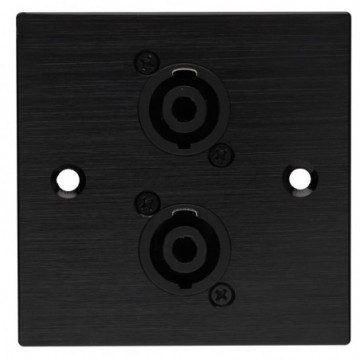Brushed Dark Aluminium D-Series 2 x Four Pole Speaker Socket Metal Wall Plate