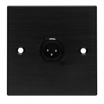 Brushed Dark Aluminium D-Series 1 x Male XLR Metal Wall Faceplate