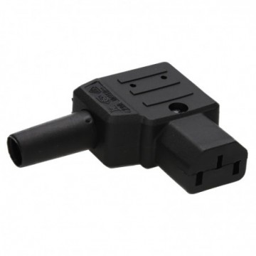 Kaiser 790/SW 10A IEC C13 RA 240V Female Inline Easy Wire Right Angle Plug Black