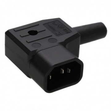 Kaiser 748/SW 10A IEC C14 RA 240V Male Inline Easy Wire Left Angle Plug Black