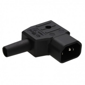 Kaiser 747/SW 10A IEC C14 RA 240V Male Inline Easy Wire Right Angle Plug Black