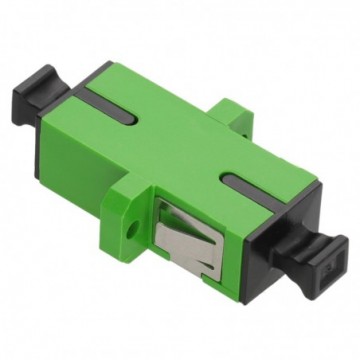 OS2 Single Mode SC/APC to SC/APC Simplex Fiber Optic Adapter/Coupler - Green
