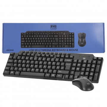 USB Mouse & Keyboard Kit QWERTY Layout & 3 Button Mouse for PC/Laptop