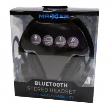 Maxxter Bluetooth Wireless Headset Headphones with Mic Black