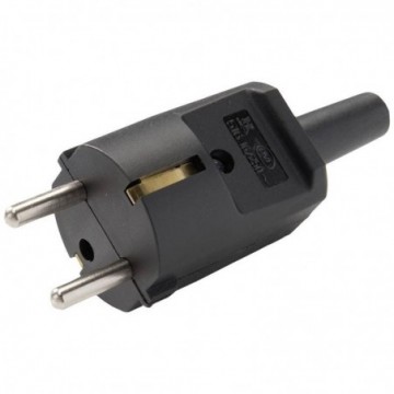 Kaiser 516/SW Rewireable 16A Schuko Euro Plug with Earthing Contact