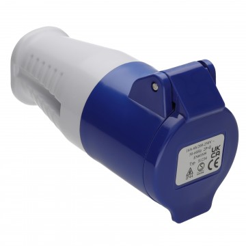 Caravan Site Rewireable Power Socket 240V 16A Blue IP44 Splash-Proof