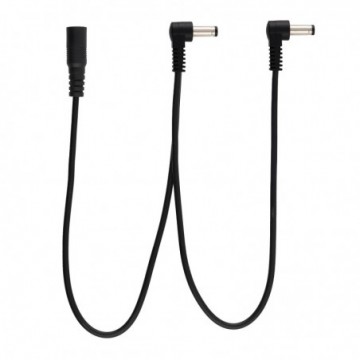 2 Way Guitar Pedal Right Angle 5.5 x 2.1mm Daisy Chain Power Splitter 9V Cable