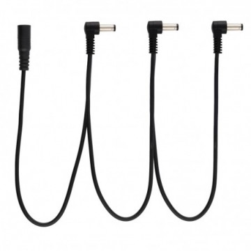 3 Way Guitar Pedal Right Angle 5.5 x 2.1mm Daisy Chain Power Splitter 9V Cable
