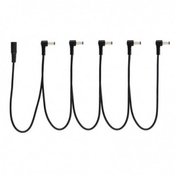 5 Way Guitar Pedal Right Angle 5.5 x 2.1mm Daisy Chain Power Splitter 9V Cable