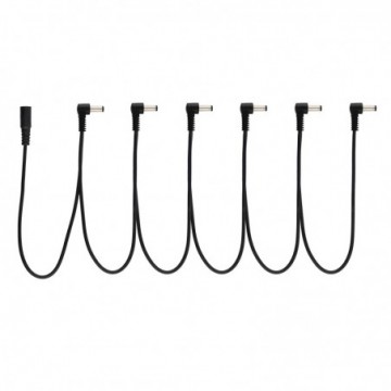 6 Way Guitar Pedal Right Angle 5.5 x 2.1mm Daisy Chain Power Splitter 9V Cable