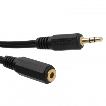 3.5mm Stereo Jack to Socket Headphone Extension GOLD Cable  1.5m