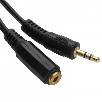 3.5mm Stereo Jack to Socket Headphone Extension GOLD Cable  2m