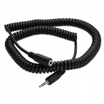 COILED 3.5mm Stereo Jack to Socket Headphone Extension Cable Lead 4m