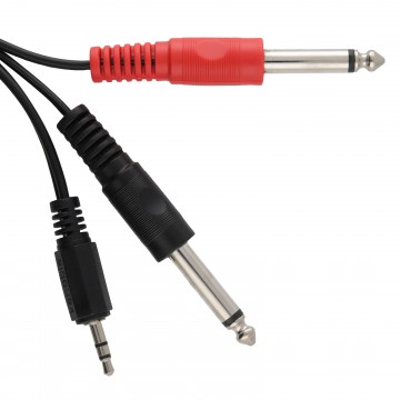 Laptop 3.5mm Jack to Mixer 2 x 6.35mm Mono Jacks Cable Lead  1m