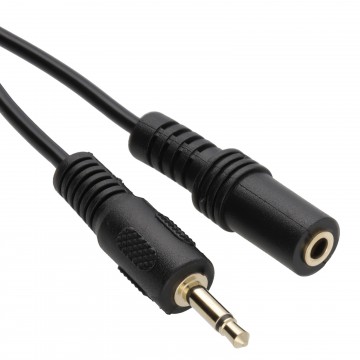 3.5mm Mono Jack Plug to 3.5mm Socket Extension Cable GOLD 2m