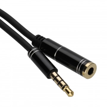 PRO 4 Pole TRRS METAL 3.5mm Jack Headphone/Headset Extension Cable 1m