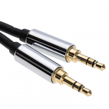 PRO BLACK 3.5mm Jack Male to Male Stereo Audio Cable Lead GOLD 1.5m
