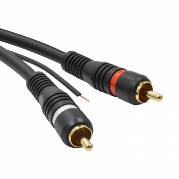 Twin RCA Shielded Phono Audio Cable Oxygen Free Copper & Tag Wire 1.5m
