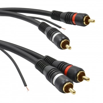 Twin RCA Shielded Phono Audio Cable Oxygen Free Copper & Tag Wire 2m