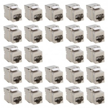 Excel Delta Series Cat6A FTP Shielded RJ45 Keystone Jack Toolless [24 Pack]