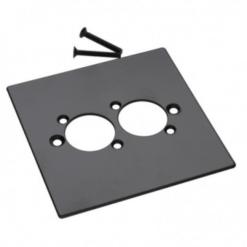 TUK Black Aluminium Wall Faceplate D-Series Compatible Double 2 Gang Hole