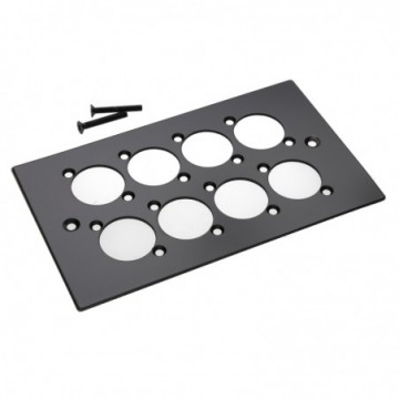 TUK Black Aluminium Wall Faceplate D-Series Compatible Double Gang 8 Hole