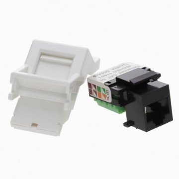 TUK Cat5e Keystone Module Screw Terminal with White Angled Euro Faceplate