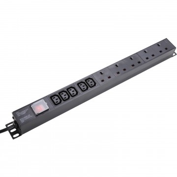 PDU COMBO 5x UK Sockets 5x C13 IEC 13A Plug Vertical Power Distribution Unit 3m
