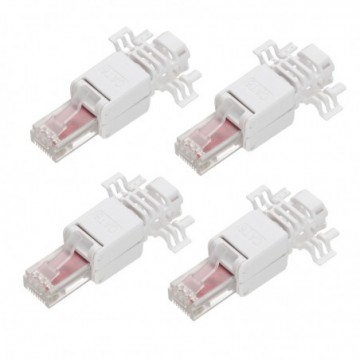 IDC Punch Down to RJ45 Plug for Cat6 Solid Ethernet Cable Connector [4 Pack]