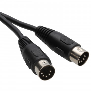 MIDI 5 Pin DIN Plug to 5 Pin DIN Plug Cable 0.5m Black
