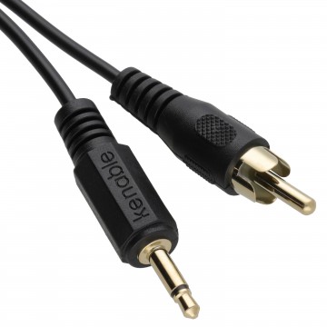 3.5mm Mono Jack Plug To Single RCA Phono Plug Cable 2m Gold