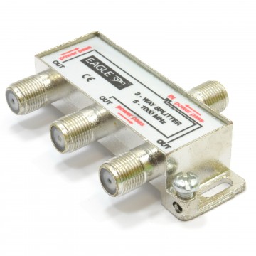 F-Type Screw Connector Splitter For Virgin Cable 5-1GHz 3 way