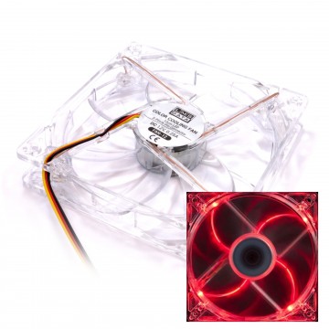 12cm 120mm 3 Pin Desktop PC Tower Fan 12V 0.25A with Molex RED LED