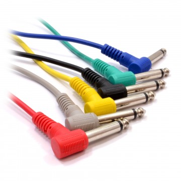 [6 Pack] 6.35mm Mono Mixing Desk Screened Patch Cables 60cm 0.6m