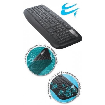 Computer Gear Anti-BACTERIAL Waterproof UK Keyboard USB/PS2