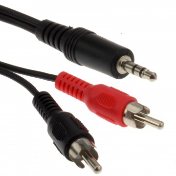 SoundLAB 3.5mm Jack Plug To 2 x Phono Plugs Cable Lead 5m