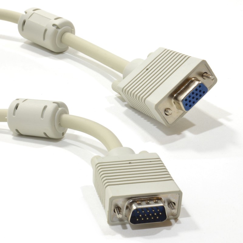 Insixt SVGA 15 pin Extension Cable Male To Female With Ferrites 5m Insixt SVGA 15 pin Extension Cable Male To Female With Ferrites 5m