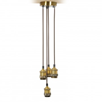 Quad E27 Antique Gold Rose Vintage Lighting Pendant with 1.8m Cables