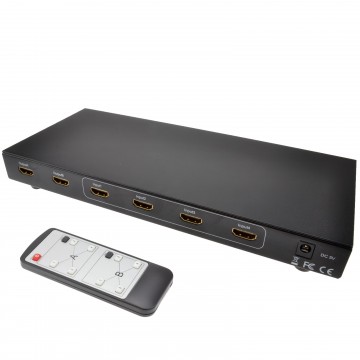 HDMI Matrix Switch Box 4 Inputs to 2 Outputs Splitter 4x2 With Remote
