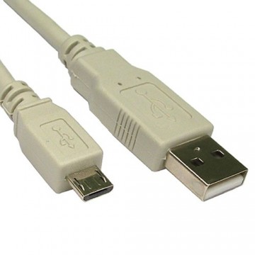USB 2.0 A To MICRO B Data and Charging Cable 1.8m Lead BEIGE