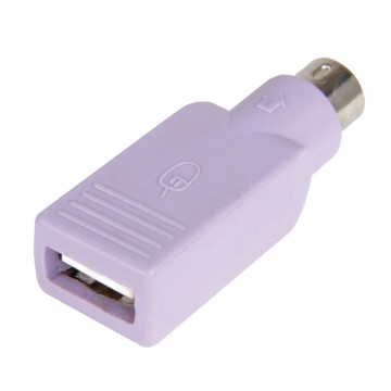 USB 2.0 Keyboard To PS/2 PS2 Male 6 pin Single Converter Purple