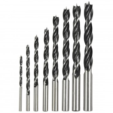 Drill Bit Set of 8 for Soft & Hard Wood with Storage Case 3mm to 10mm