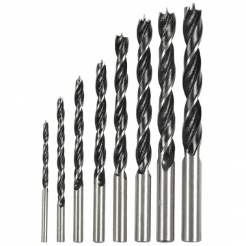 Drill Bit Set of 8 for Soft & Hard Wood with Storage Case 3mm to 10mm
