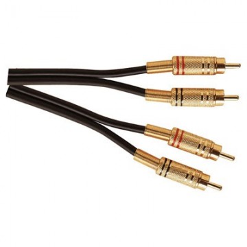 HQ Screened 2 x Gold Plated RCA Phono Plugs To Plugs Audio Cable 0.8m