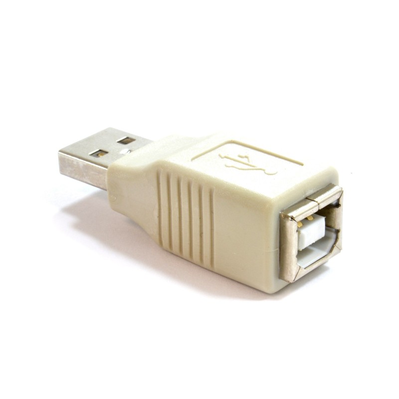 USB 2.0 Adapter USB A Male Plug to B Female Socket Grey